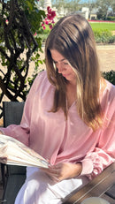 Quinn Wrap Top | Soft Pink