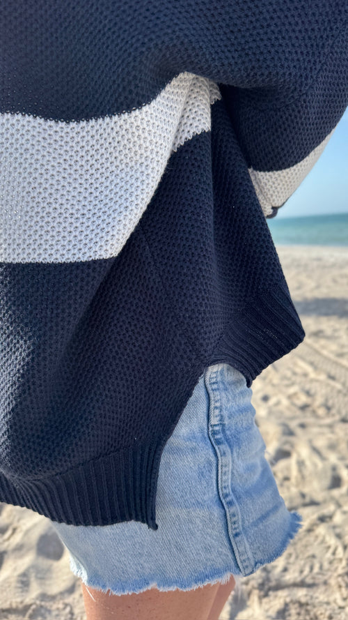 Beachcomber Sweater | Striped White