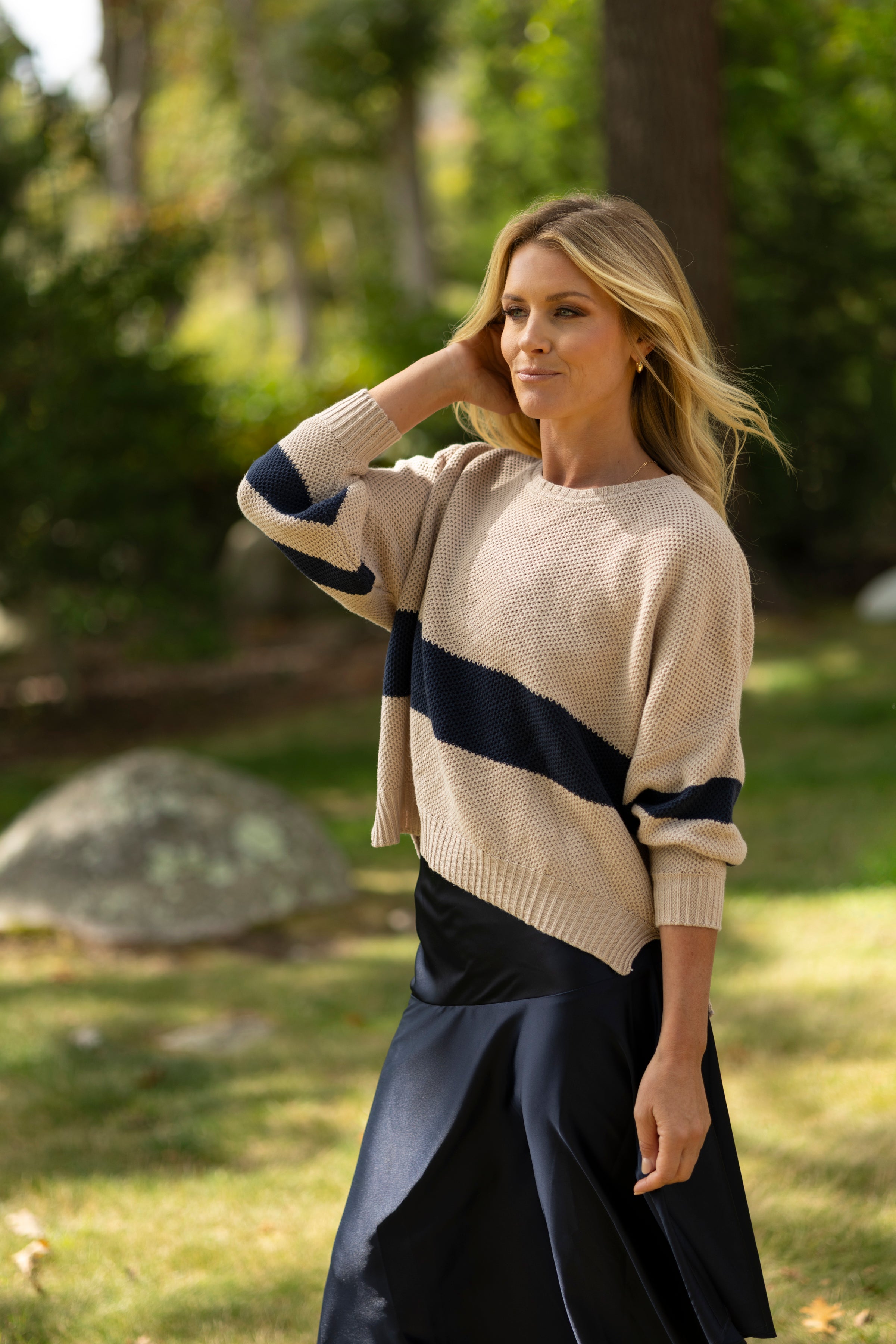 Beachcomber Sweater | Striped Navy