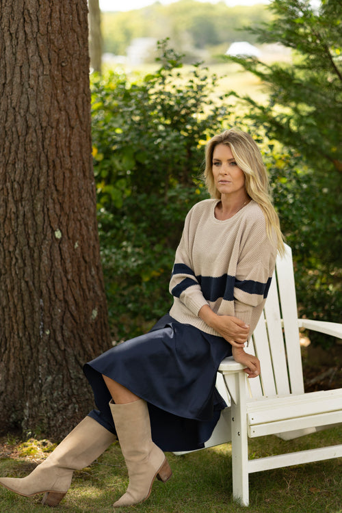 Beachcomber Sweater | Striped Navy