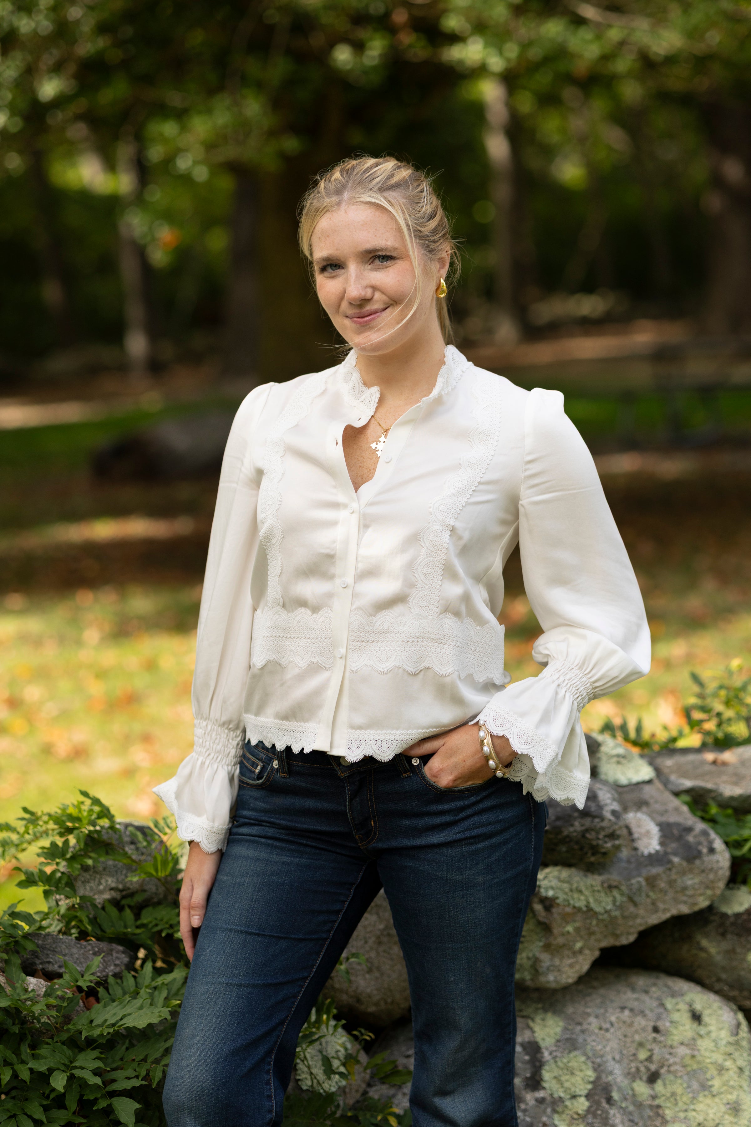 Harlow Lace Top | White
