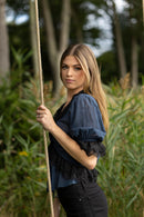 The Isla Lace Top | Navy + Black