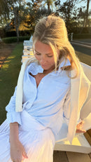 LGC Boyfriend Button Down Shirt | Striped Blue