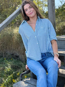 LGC Boyfriend Button Down Shirt | Striped Green