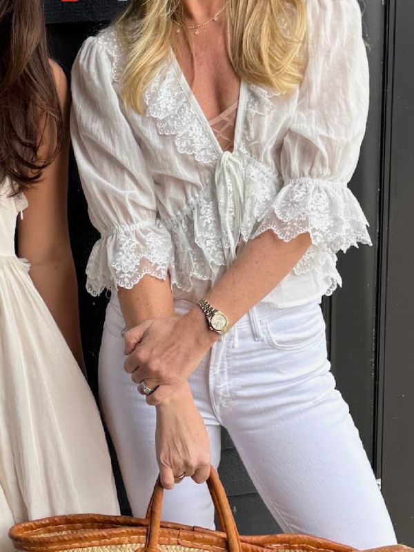 The Isla Lace Top | Ivory