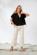 Brynn Cotton Blouse | Black