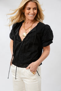 Brynn Cotton Blouse | Black