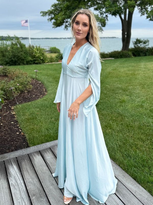 Silky Serena Dress | Soft Blue