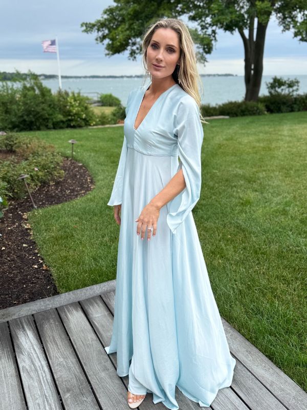 Silky Serena Dress | Soft Blue