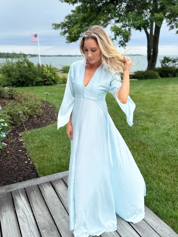 Silky Serena Dress | Soft Blue