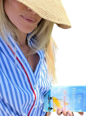 The French Girl Tie Front Shirt | Pacific Blue & Red Stripe
