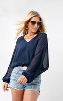 Sloane Top | Navy