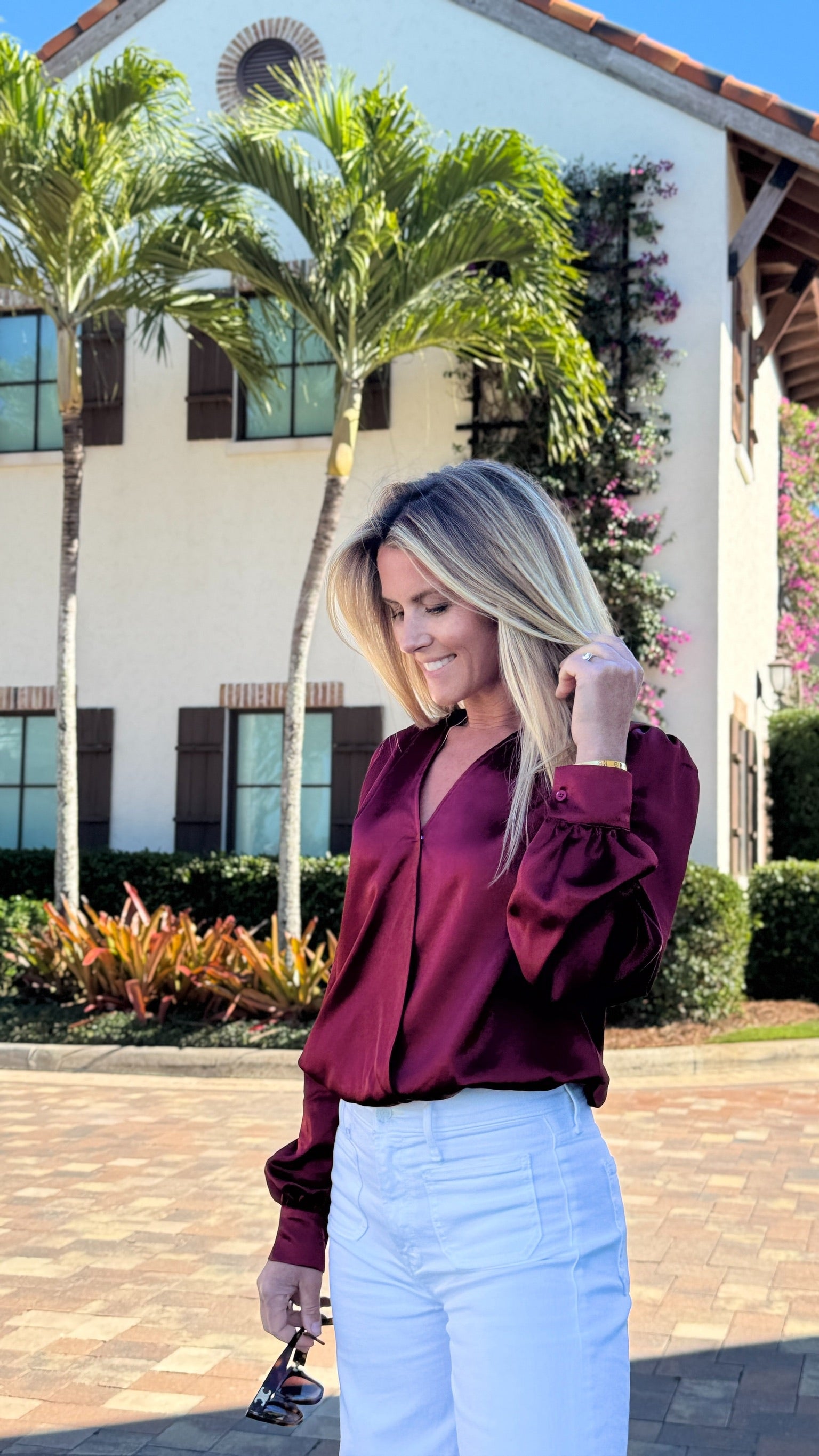 Quinn Wrap Top | Cranberry