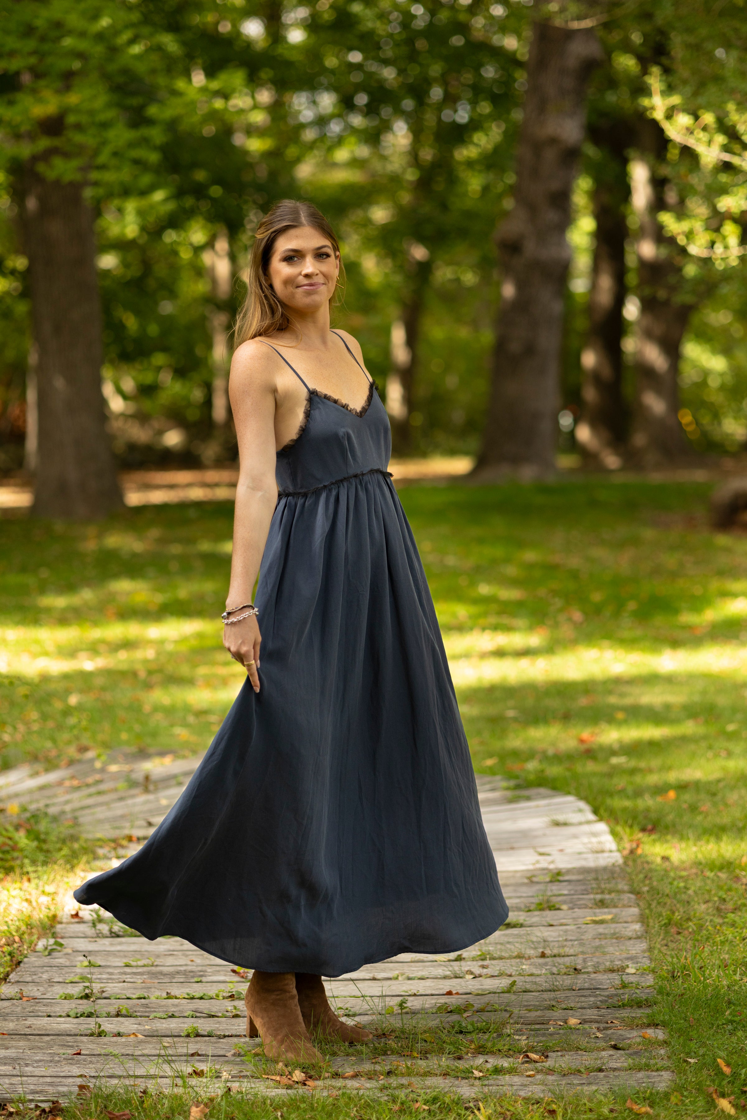The Soleil Dress | Navy + Black