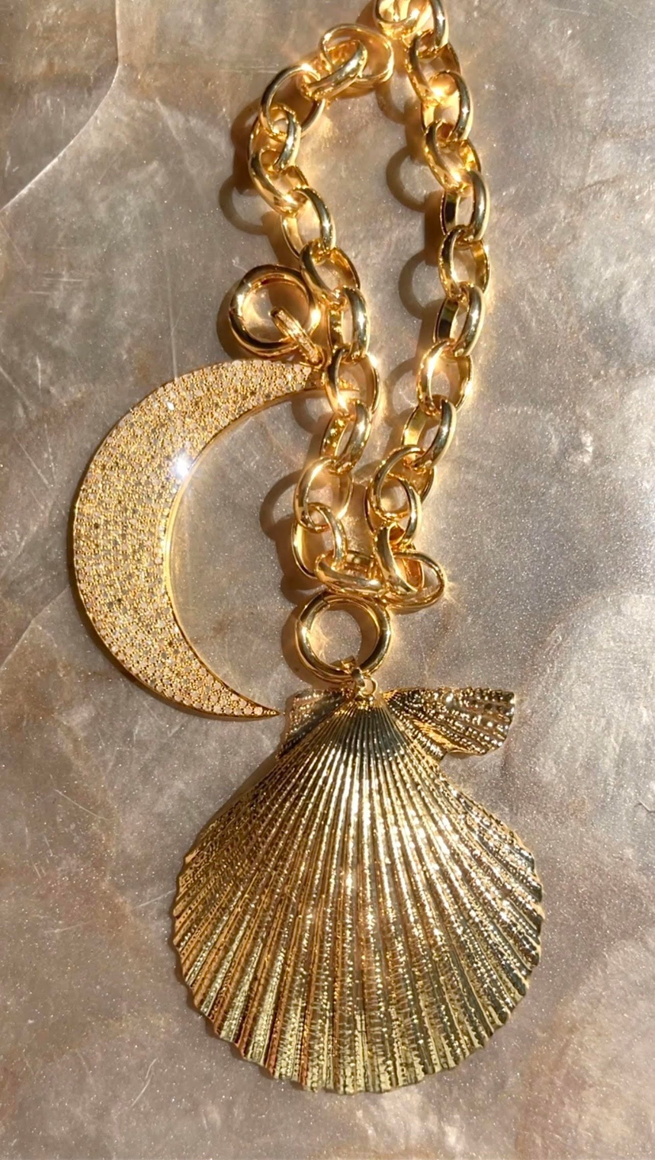 Sophia C Jewelry | Maui Moon Charm Necklace