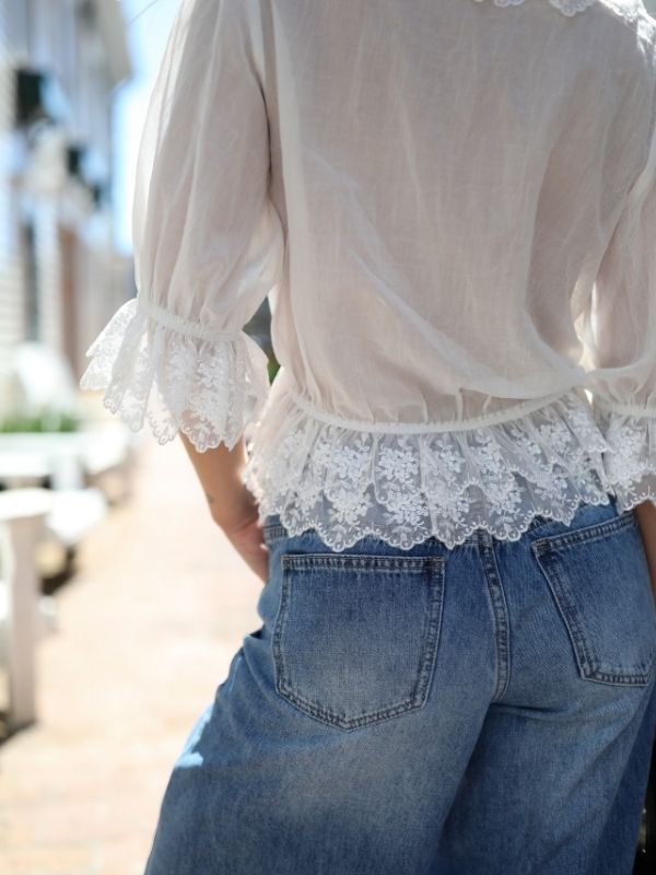 The Isla Lace Top | Ivory
