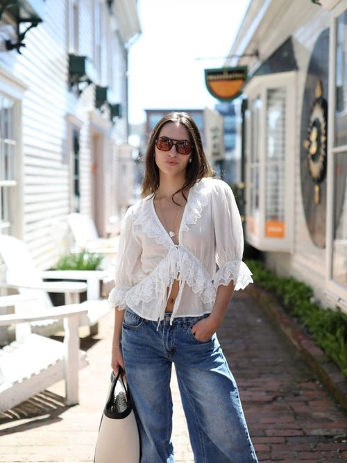 The Isla Lace Top | Ivory