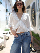 The Isla Lace Top | Ivory